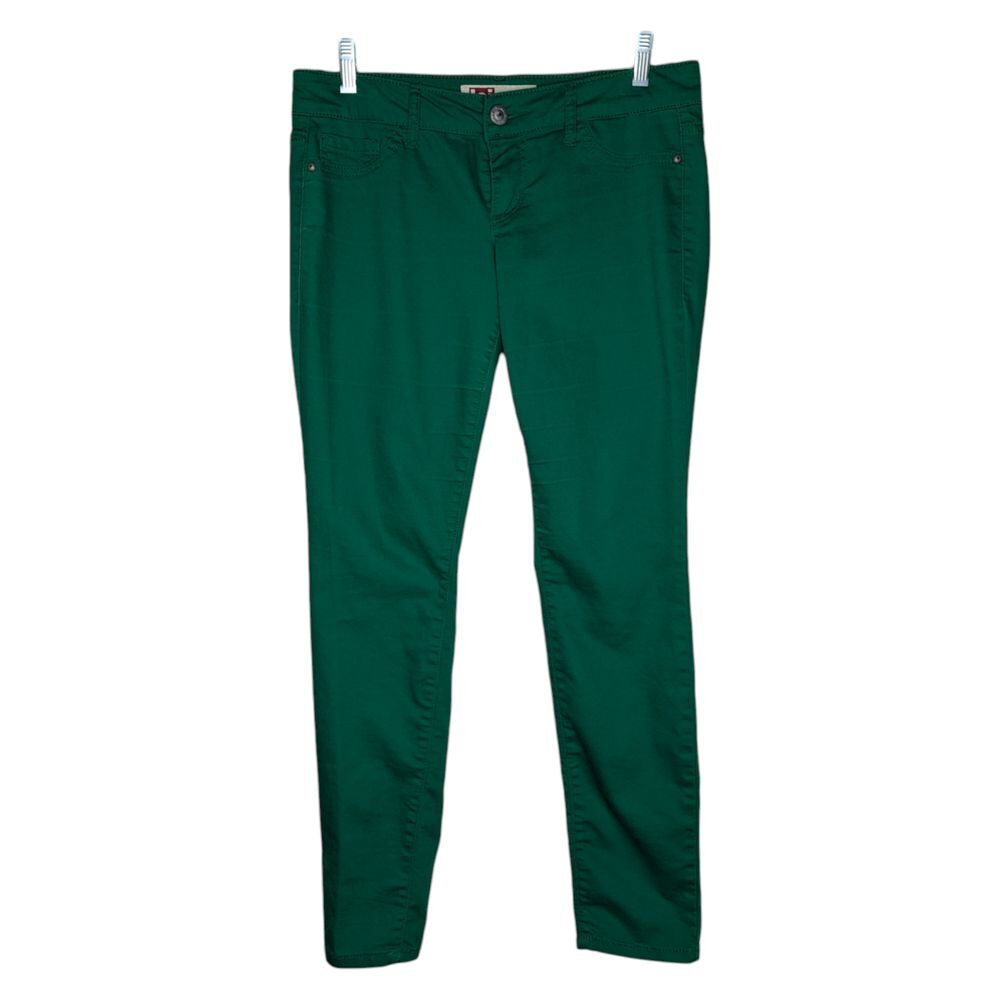 LEI Ashely Lowrise Skinny Jeans Womens Size 9 Regular Green Stretch Ankle Pants